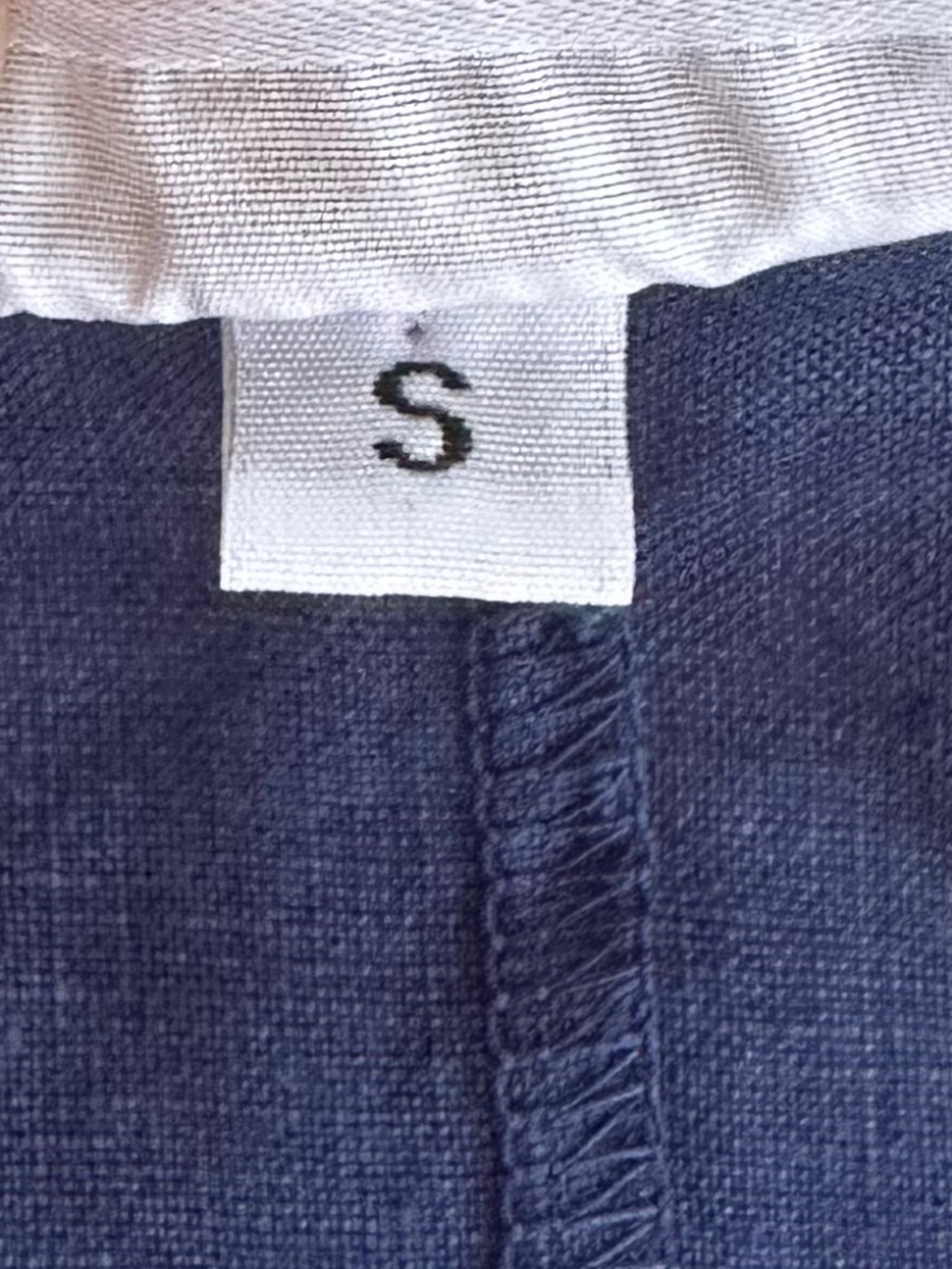 Bryn Walker Linen Hi-Low Tunic Top Navy Small Oversized Lagenlook Relaxed Summer - Picture 5 of 11